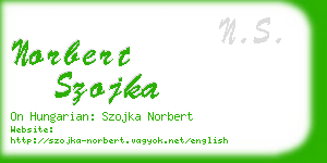 norbert szojka business card